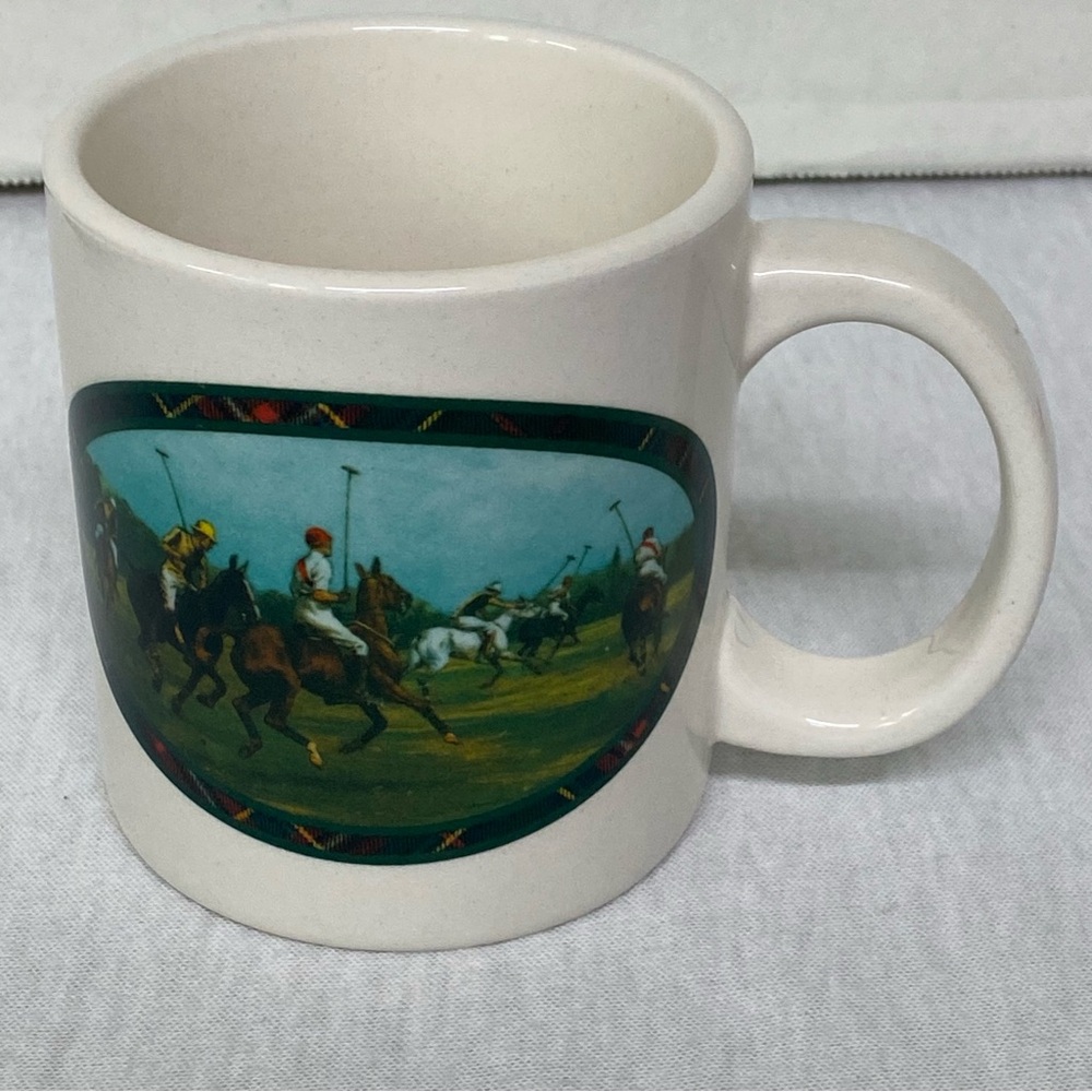 Ralph Lauren Polo Players Coffee Tea Mug Cup Vintage 1978 Horses Game Equestrian